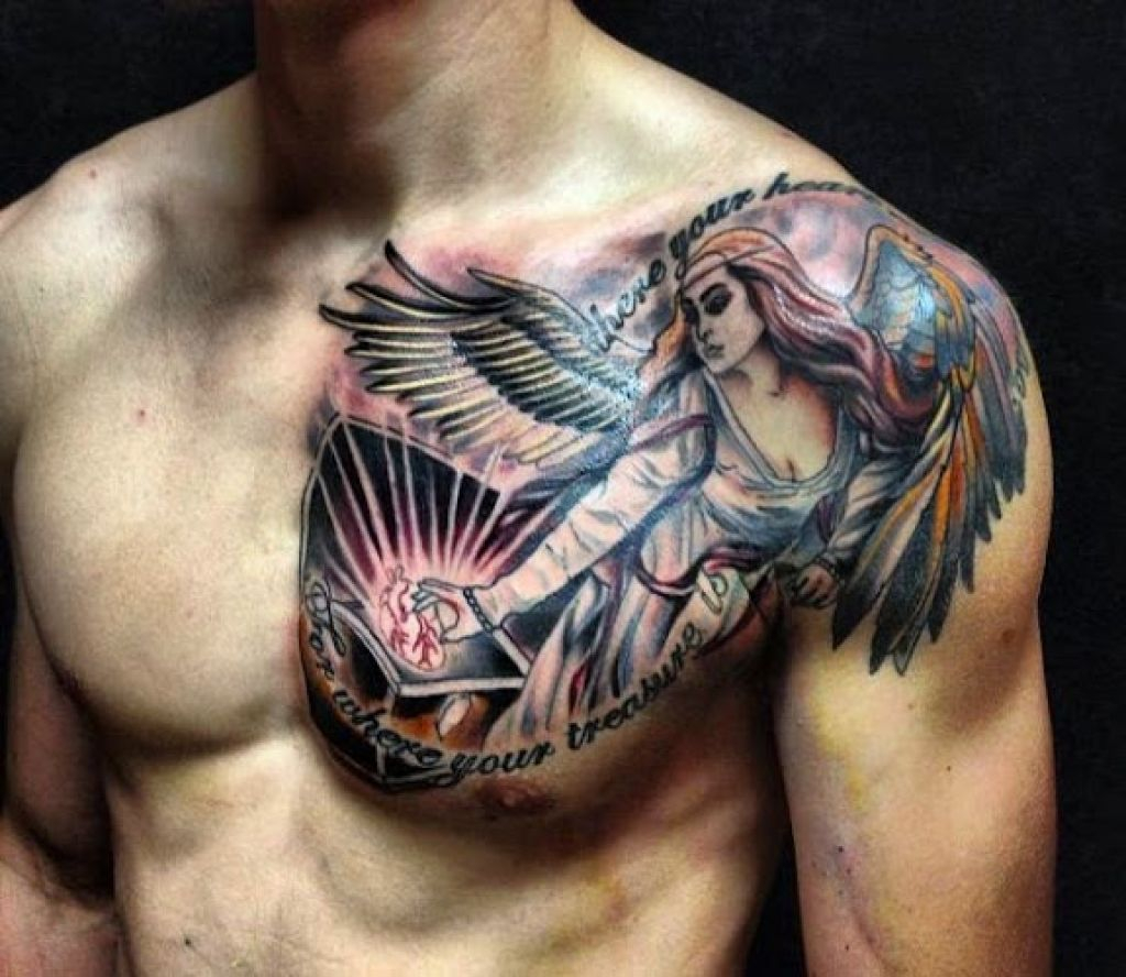 50 Best And Awesome Chest Tattoos For Men Tattoos Me Throughout regarding measurements 1024 X 888