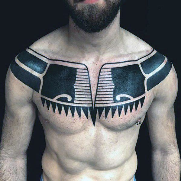 50 Chest Cover Up Tattoos For Men Upper Body Design Ideas in sizing 599 X 599