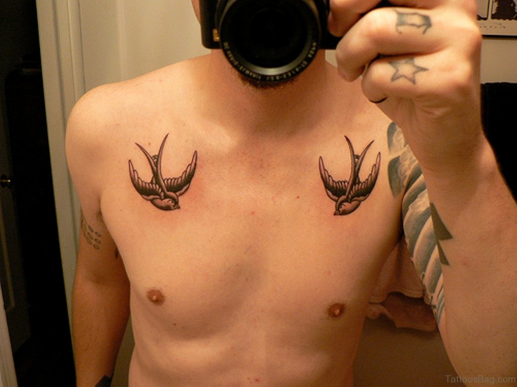 50 Coolest Swallow Tattoos On Chest pertaining to measurements 1024 X 768