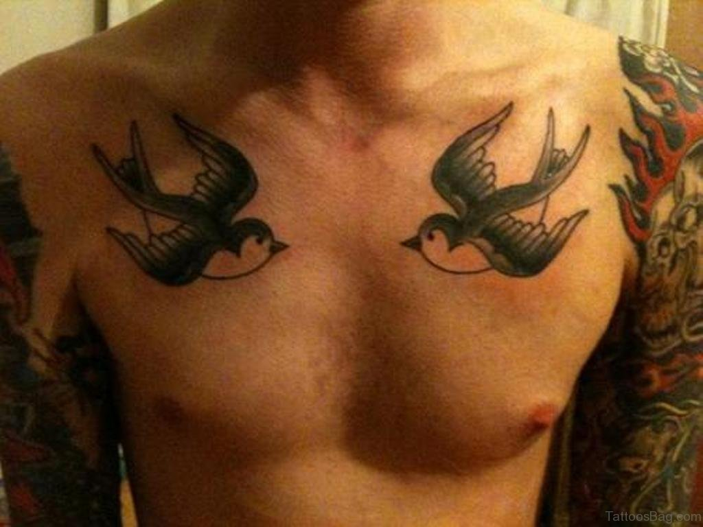 50 Coolest Swallow Tattoos On Chest with proportions 1024 X 768