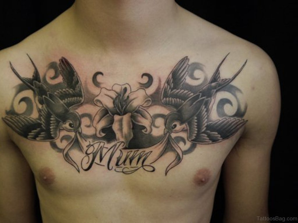 50 Coolest Swallow Tattoos On Chest with regard to sizing 1024 X 768