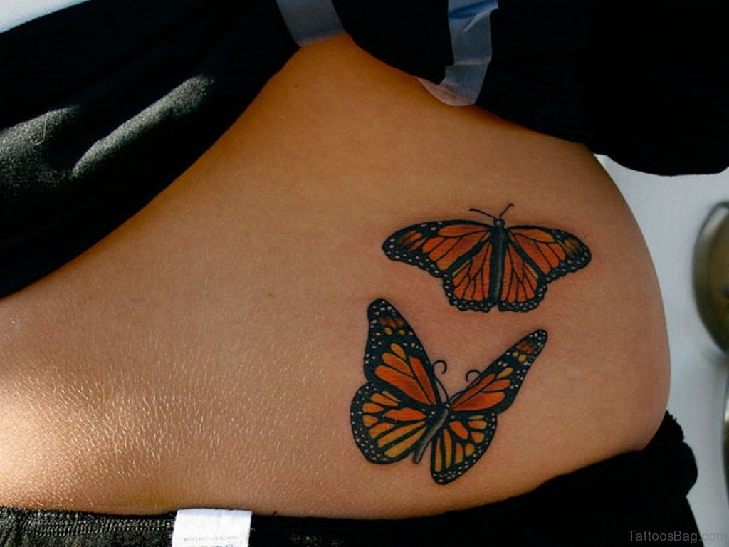 50 Cute Butterfly Tattoos On Waist with proportions 1024 X 768