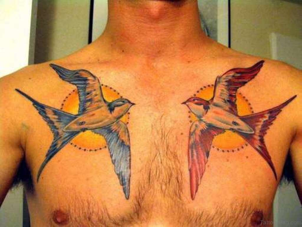 50 Fabulous Birds Tattoos On Chest in size 1024 X 768