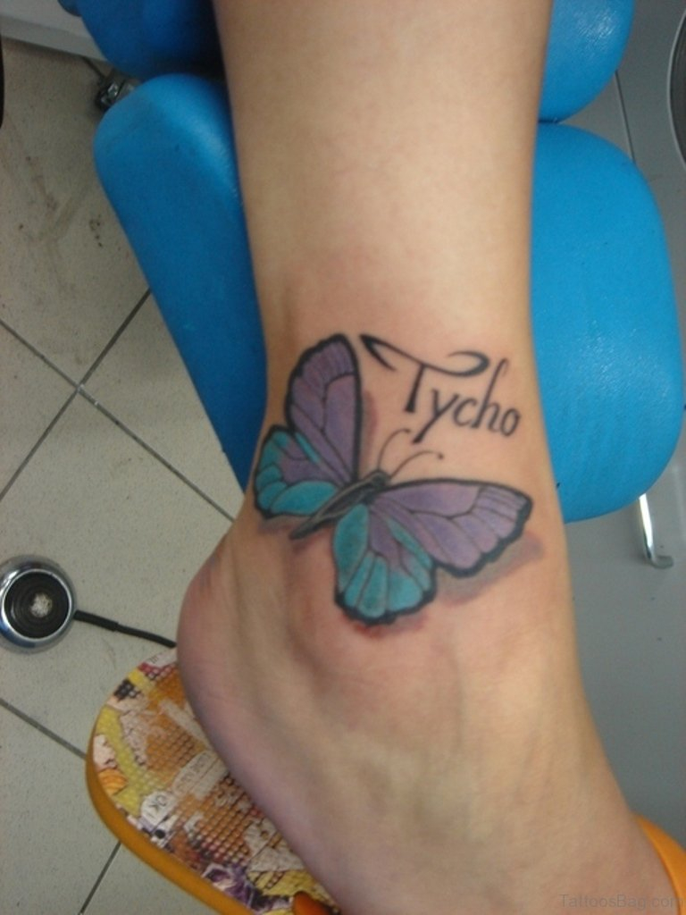50 Fabulous Butterfly Tattoos On Ankle intended for measurements 768 X 1024
