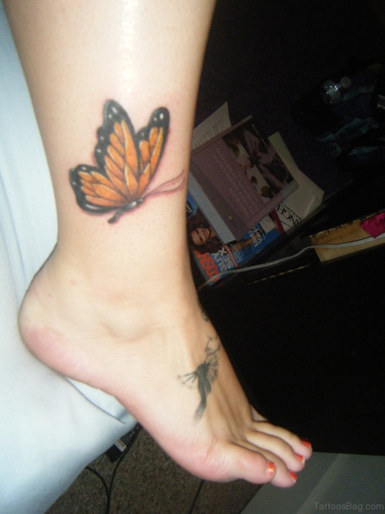 50 Fabulous Butterfly Tattoos On Ankle throughout proportions 768 X 1024