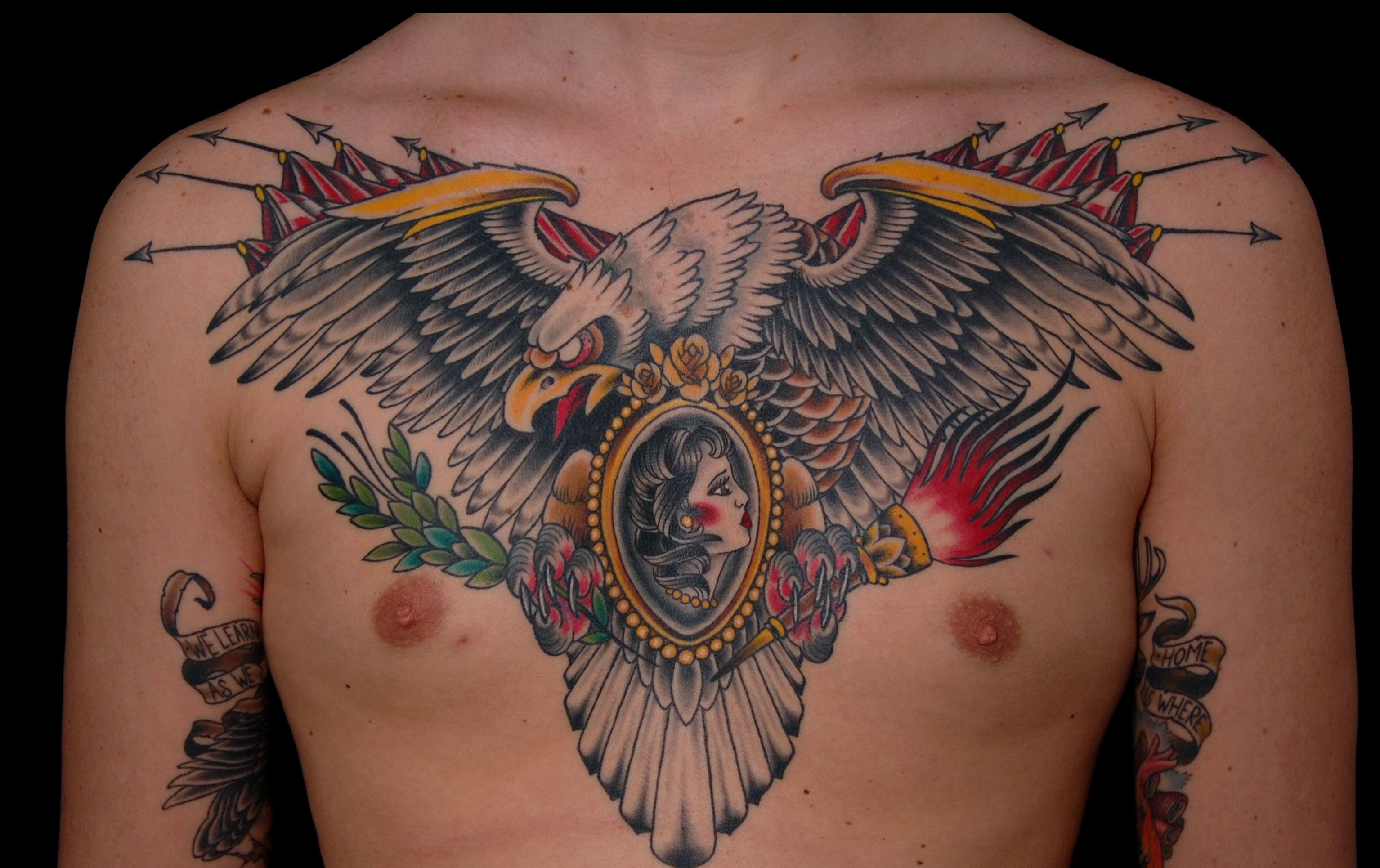 50 Popular Eagle Chest Tattoos Ideas With Meanings for measurements 3068 X 1930