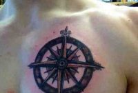 51 Attractive Compass Tattoo Design On Chest within size 768 X 1024