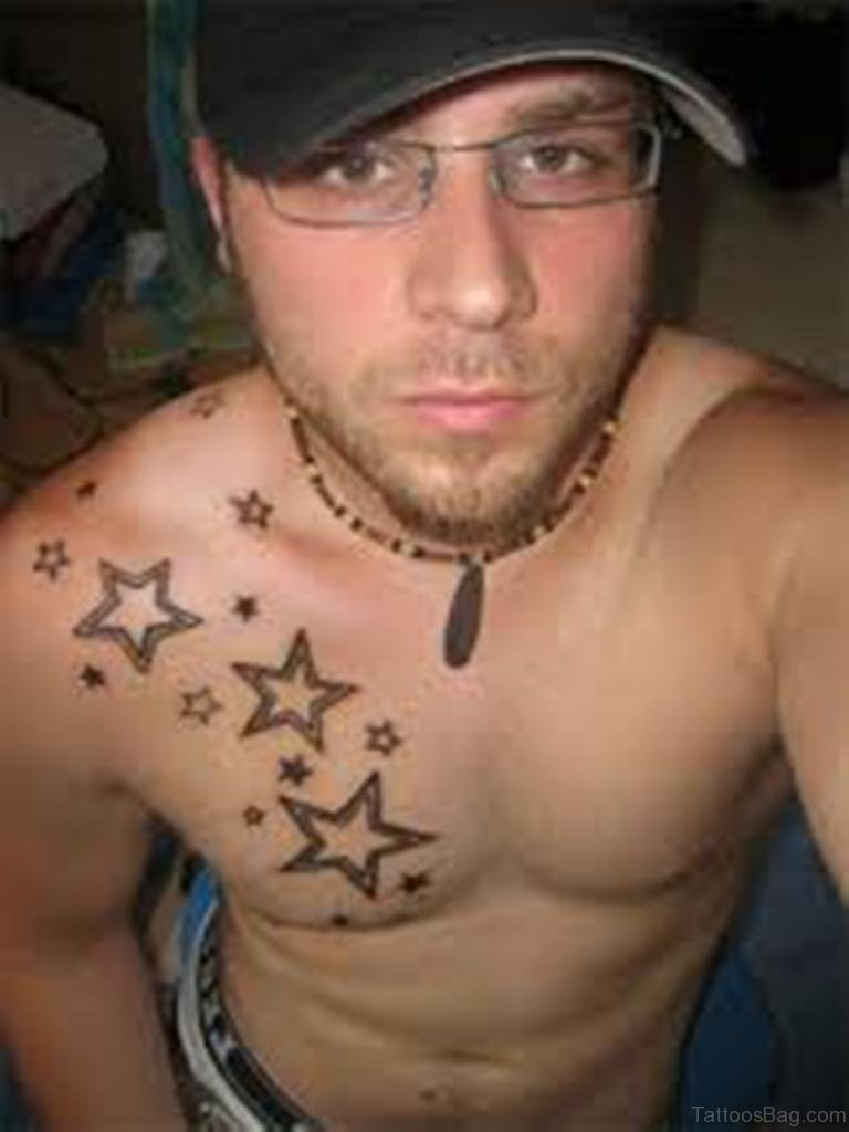 51 Great Stars Tattoos On Chest for dimensions 768 X 1024