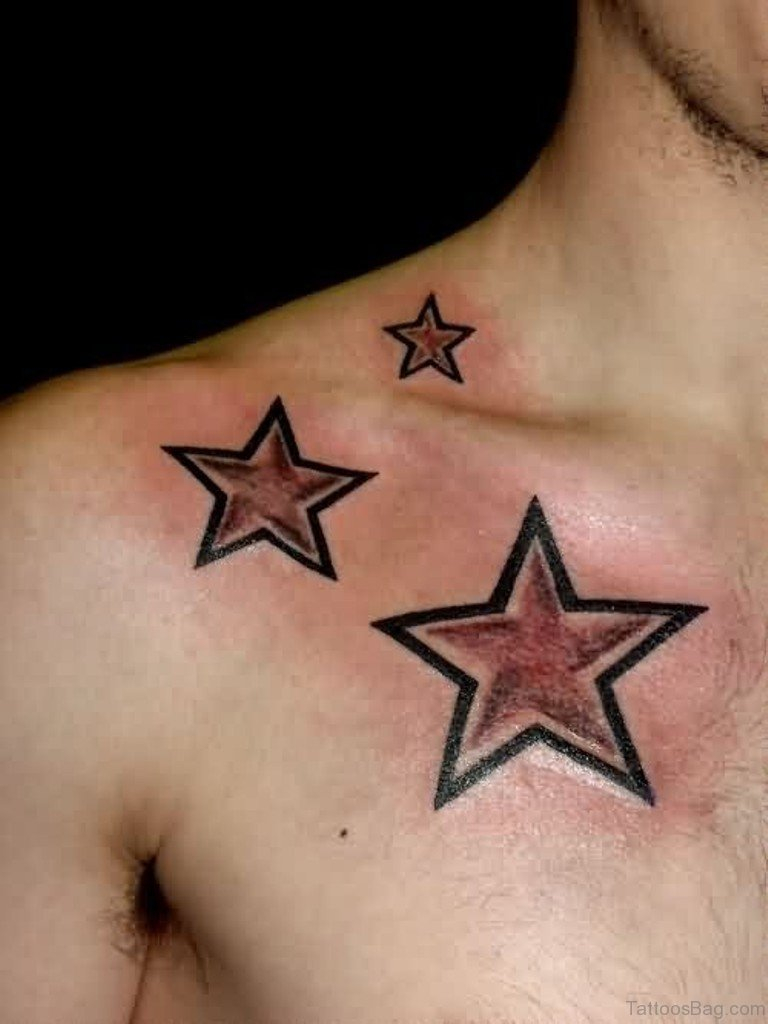 51 Great Stars Tattoos On Chest in sizing 768 X 1024