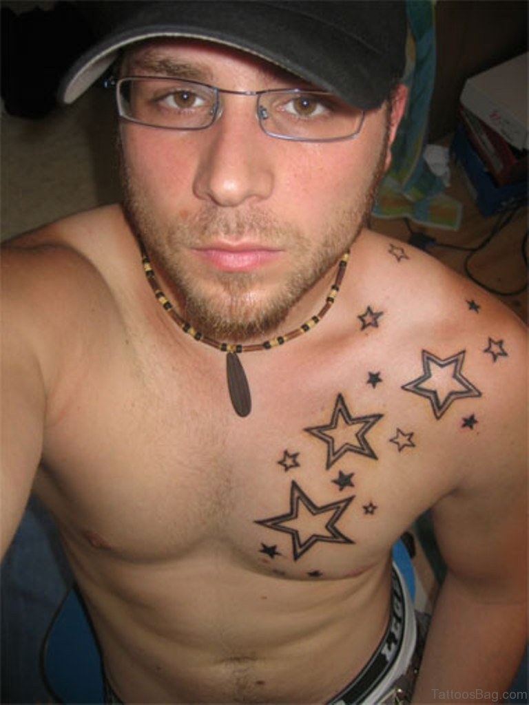 51 Great Stars Tattoos On Chest with regard to dimensions 768 X 1024