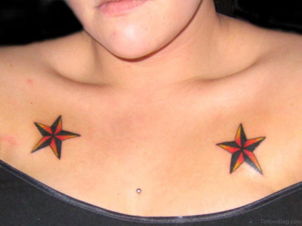 51 Great Stars Tattoos On Chest within sizing 1024 X 768