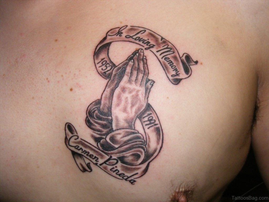 51 Stylish Praying Hands Tattoos On Chest regarding sizing 1024 X 768