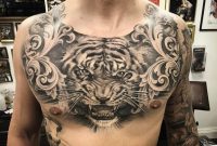 52 Shockingly Epic Tiger Tattoos Tattoos On Men Lion Chest pertaining to proportions 595 X 443