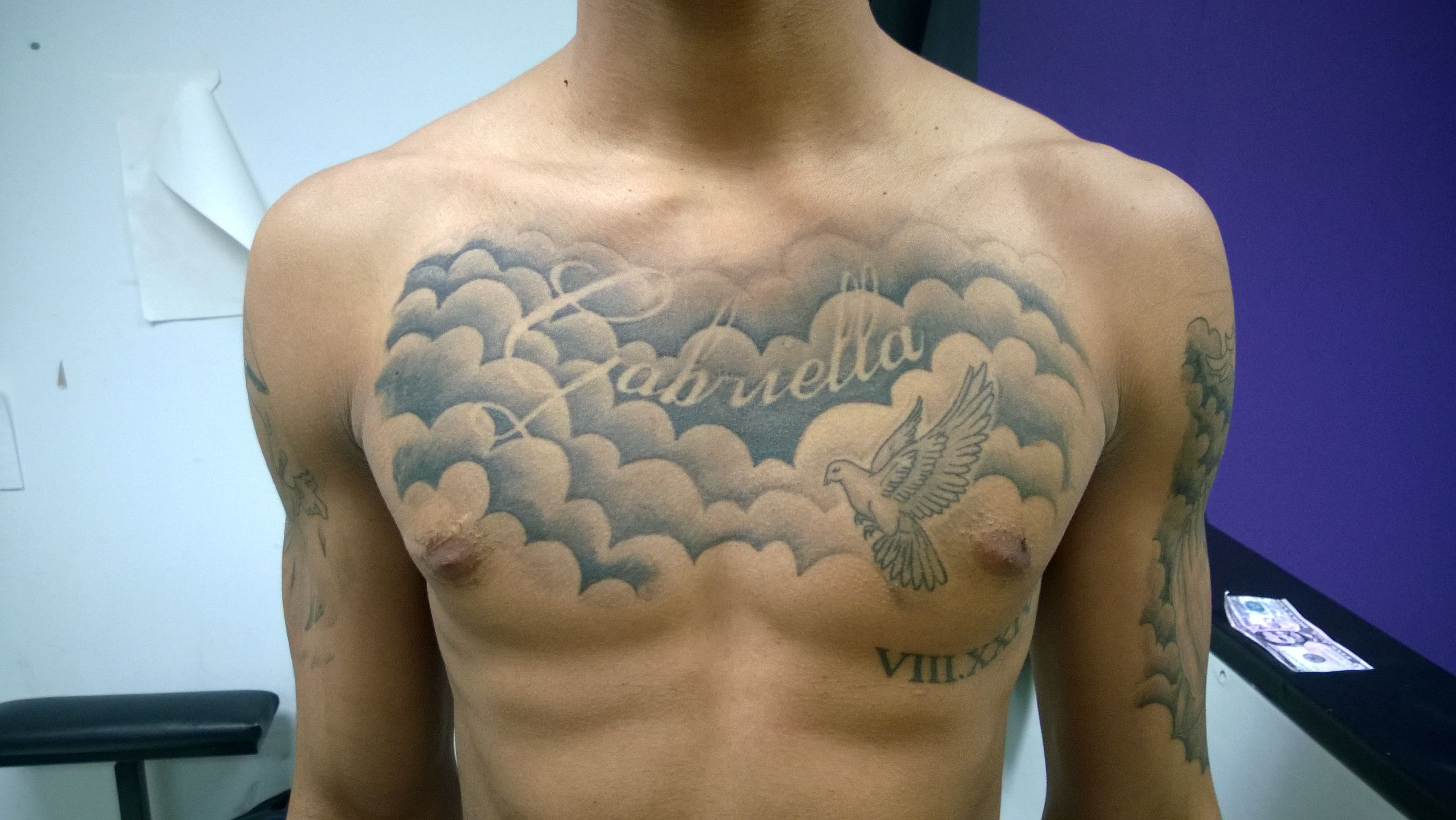 Chest Tattoo With Clouds Arm Tattoo Sites