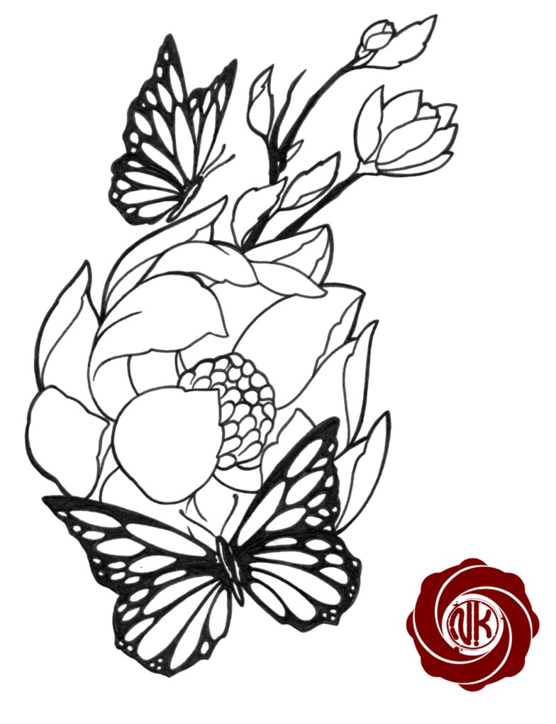 55 Butterfly Flower Tattoos in proportions 784 X 1020