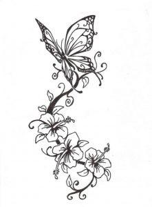 55 Butterfly Flower Tattoos throughout measurements 767 X 1042