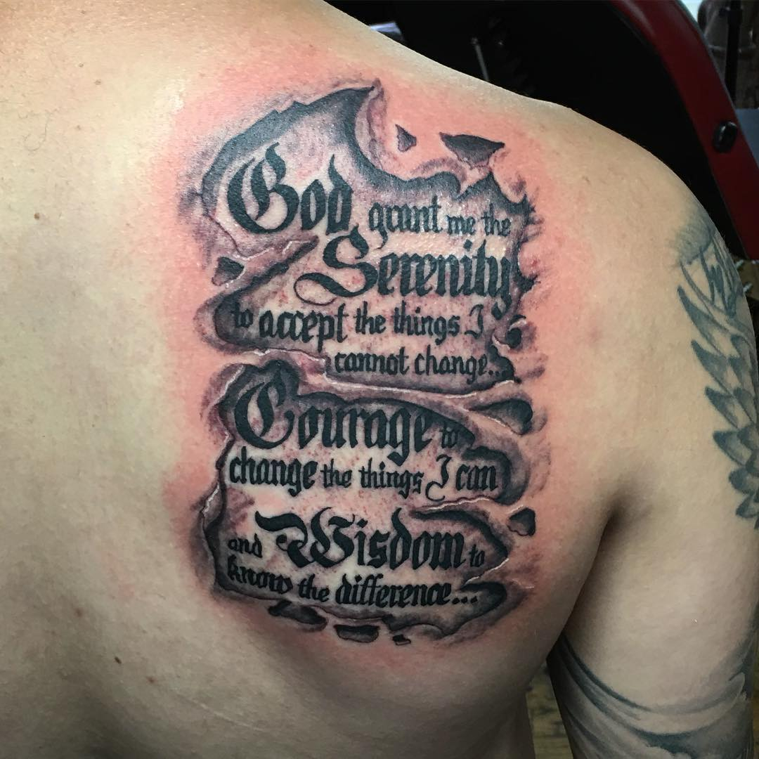 55 Inspiring Serenity Prayer Tattoo Designs Serenity Courage Wisdom inside proportions 1080 X 1080