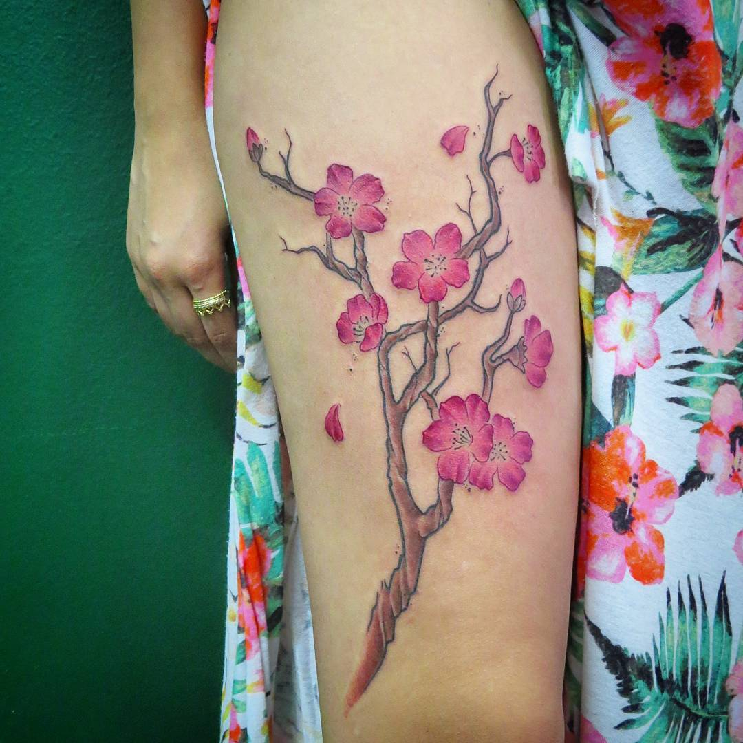 55 Latest Cherry Blossom Tattoos Ideas throughout measurements 1080 X 1080