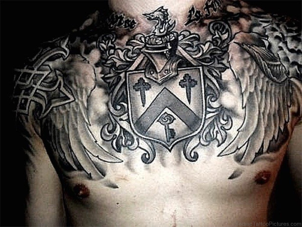 55 Zodiac Armour Tattoos On Chest inside measurements 1024 X 768