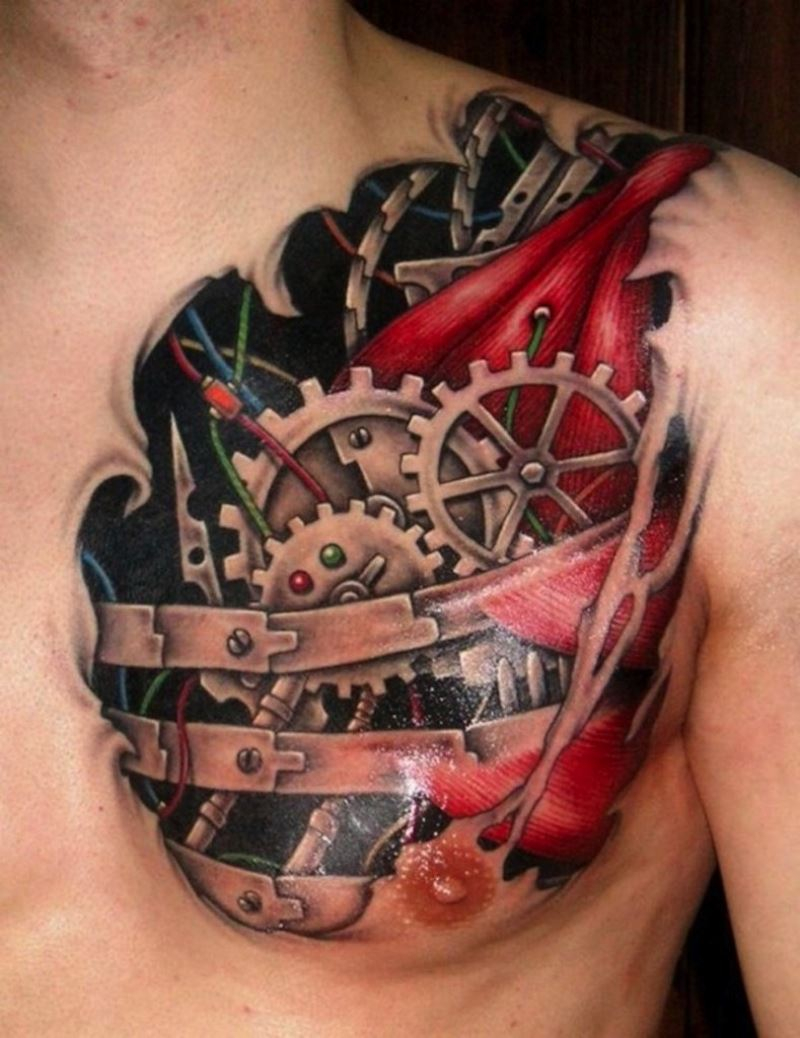 56 Mechanical Gear Tattoos within measurements 800 X 1038