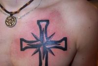 59 Good Looking Cross Tattoos Designs For Chest inside proportions 768 X 1024