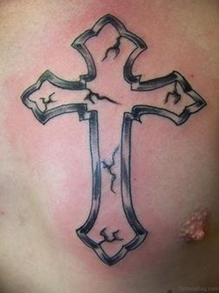 59 Good Looking Cross Tattoos Designs For Chest pertaining to size 768 X 1024