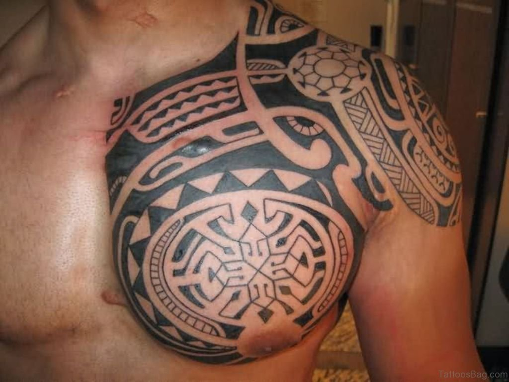 59 Great Tribal Tattoos On Chest for dimensions 1024 X 768
