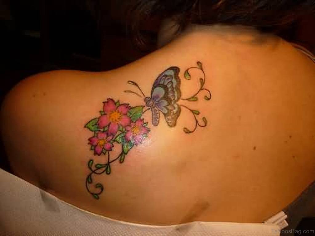 60 Graceful Flowers Tattoos On Upper Back pertaining to proportions 1024 X 768