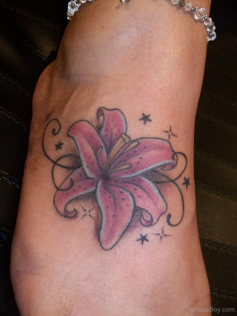 60 Lily Tattoos On Foot With Meaning pertaining to size 768 X 1024