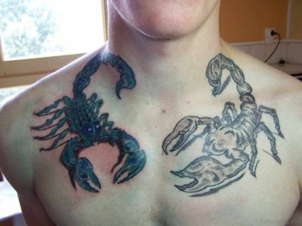 60 Mind Blowing Scorpion Tattoos Designs On Chest regarding measurements 1024 X 768