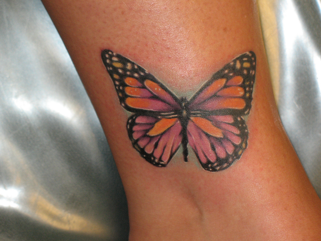 67 Butterfly Tattoos On Ankle in proportions 1024 X 768