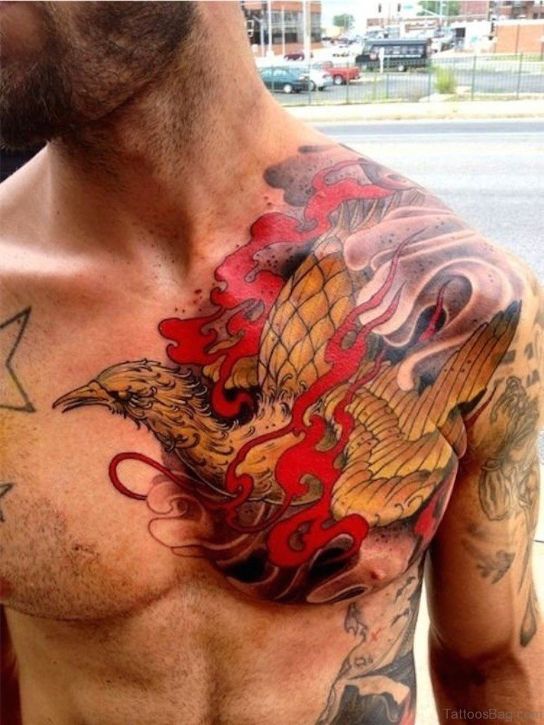 67 Funky Phoenix Tattoos For Chest for size 768 X 1024