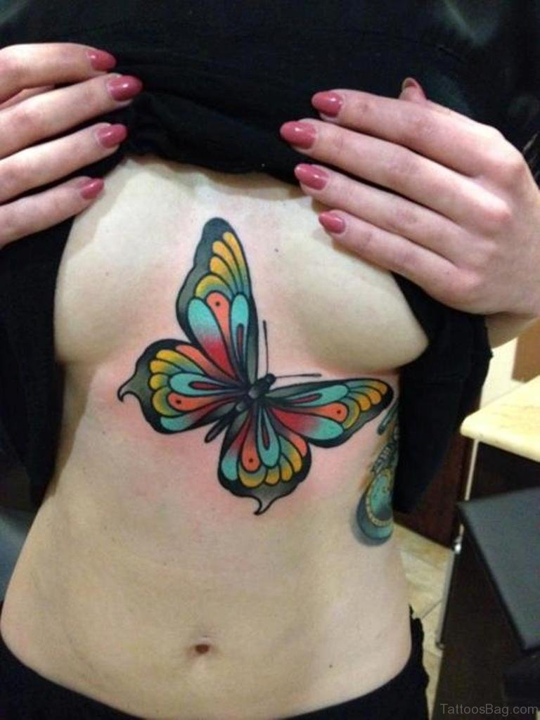 69 Most Attractive Butterfly Tattoos For Chest inside size 768 X 1024
