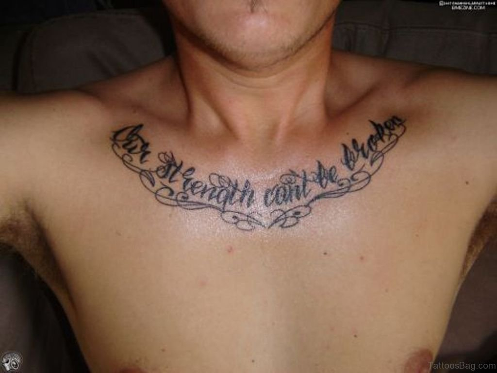 70 Alluring Wording Tattoo On Chest in proportions 1024 X 768