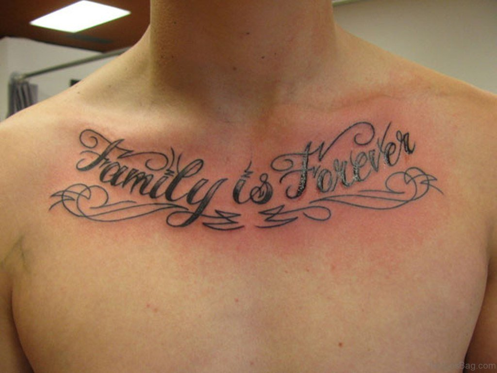 70 Alluring Wording Tattoo On Chest inside proportions 1024 X 768