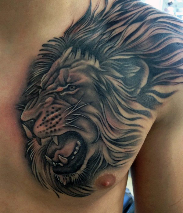 70 Lion Chest Tattoo Designs For Men Fierce Animal Ink Ideas with regard to sizing 600 X 696