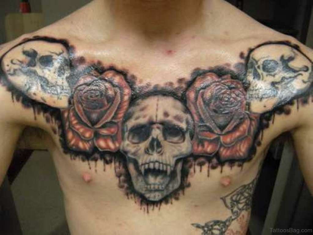 70 Stunning Skull Tattoos On Chest within dimensions 1024 X 768.