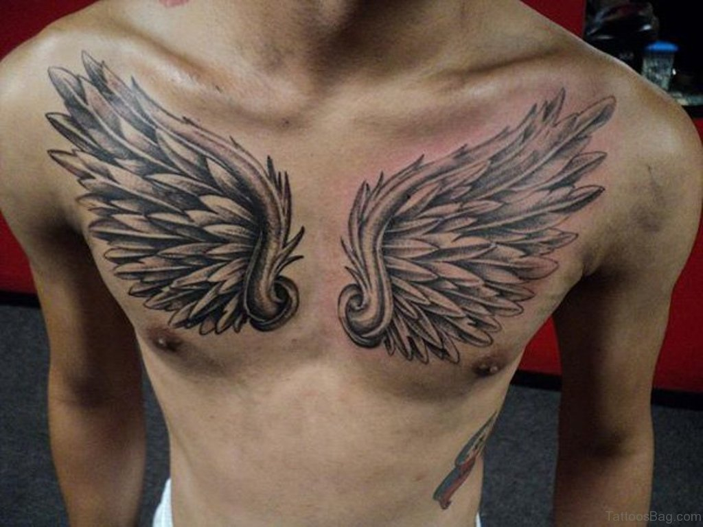 70 Stylish Wings Tattoo For Chest intended for dimensions 1024 X 768