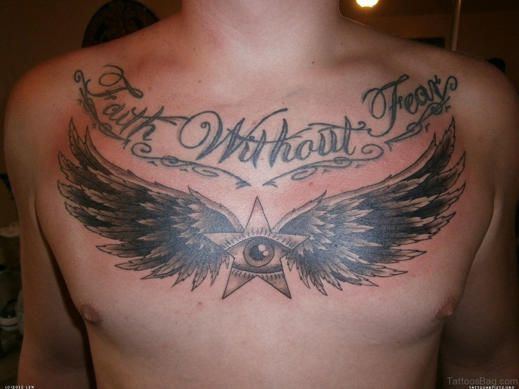 70 Stylish Wings Tattoo For Chest within measurements 1024 X 768