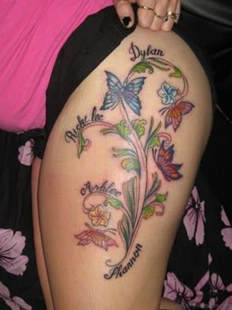71 Outstanding Butterfly Tattoos On Thigh inside proportions 768 X 1024