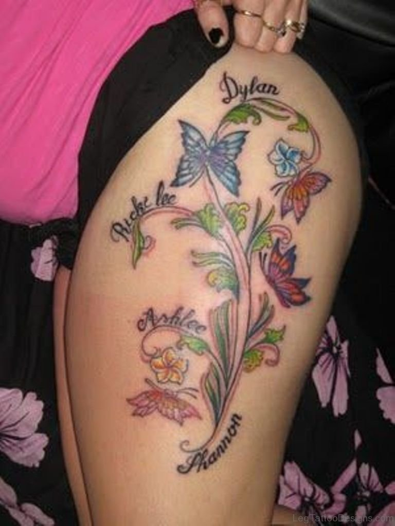 71 Outstanding Butterfly Tattoos On Thigh inside size 768 X 1024