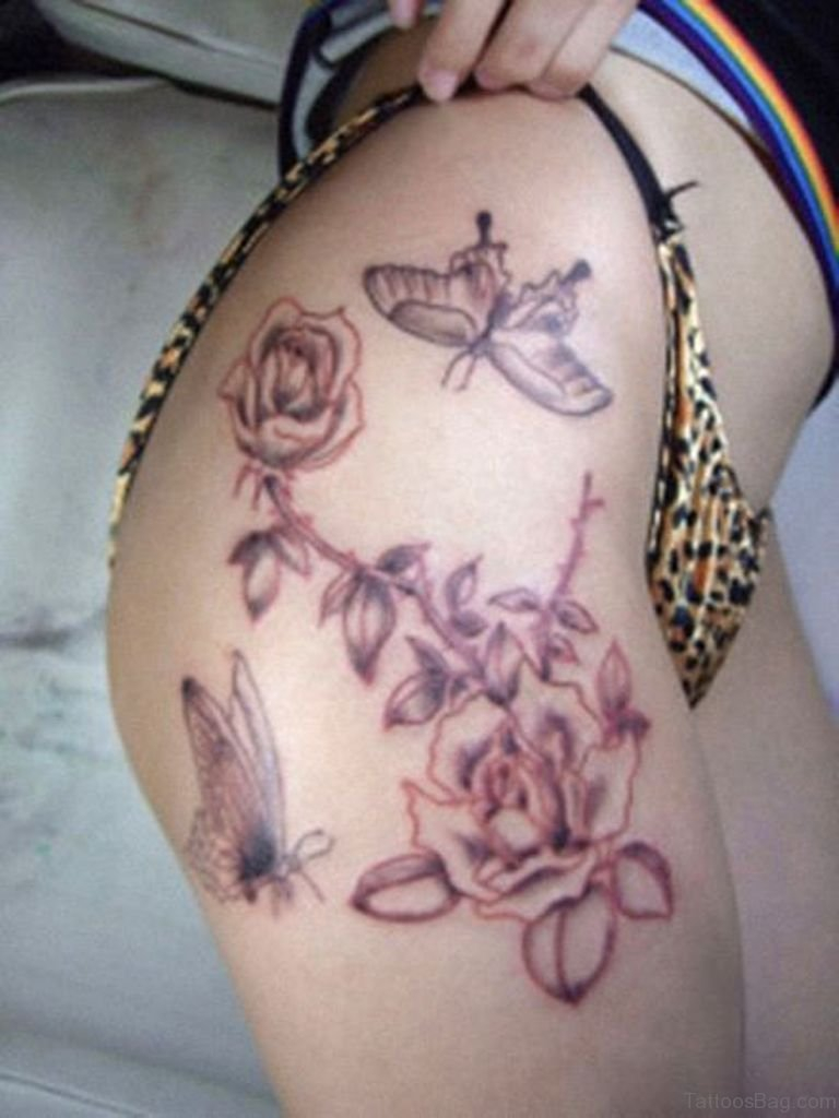 71 Pretty Butterfly Tattoos On Thigh for dimensions 768 X 1024