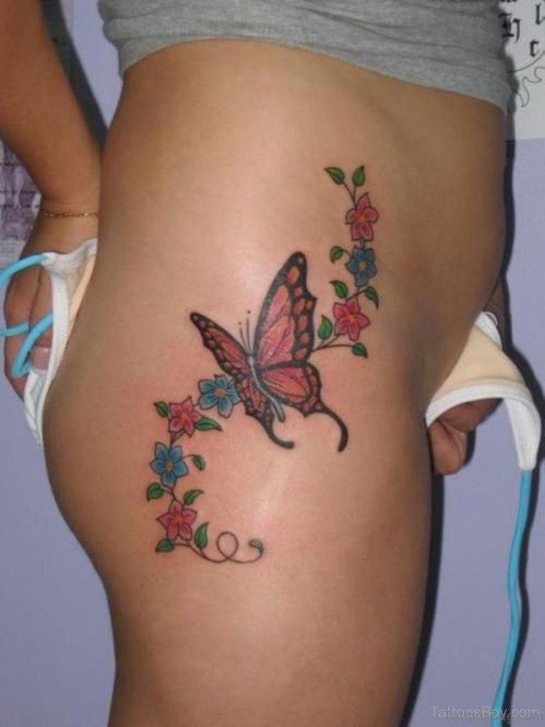 71 Pretty Butterfly Tattoos On Thigh within measurements 768 X 1024