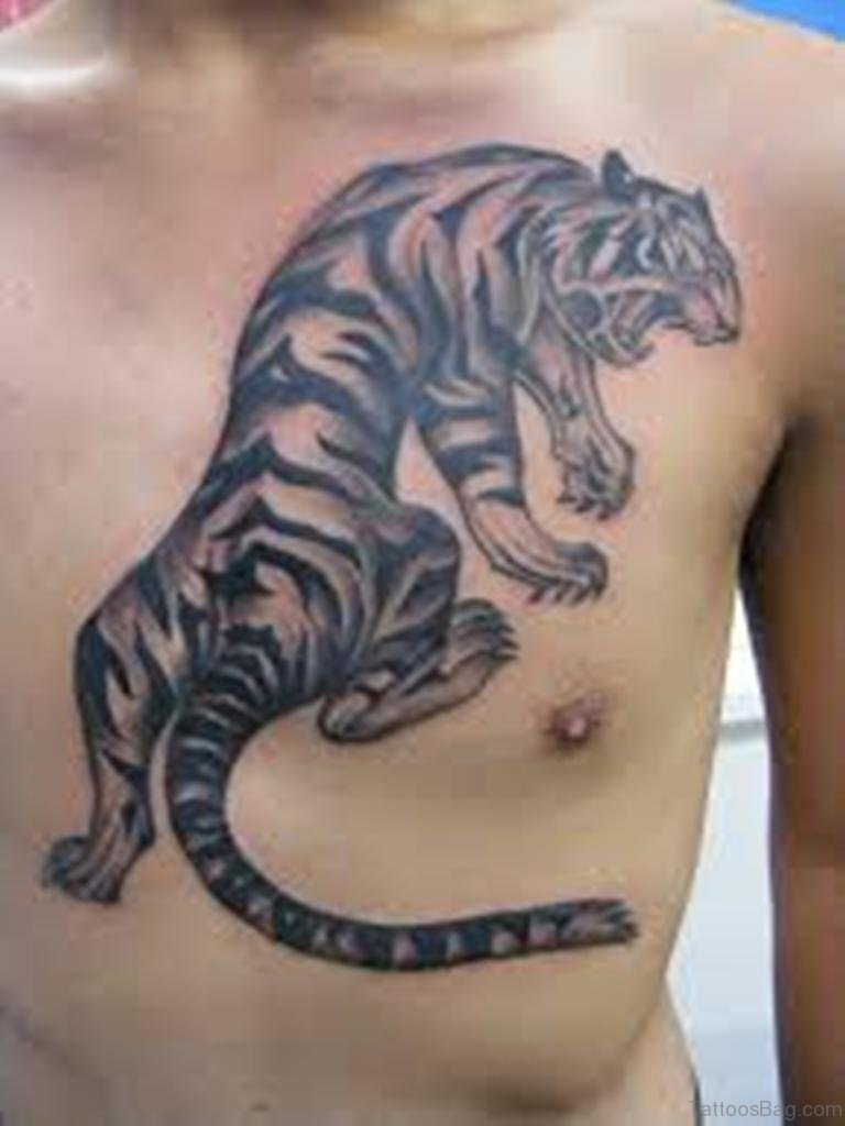 71 Stylish Tiger Tattoo On Chest pertaining to sizing 768 X 1024