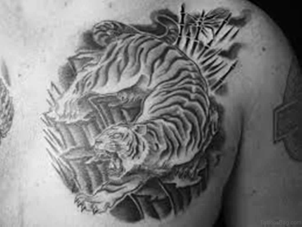 71 Stylish Tiger Tattoo On Chest with regard to measurements 1024 X 768