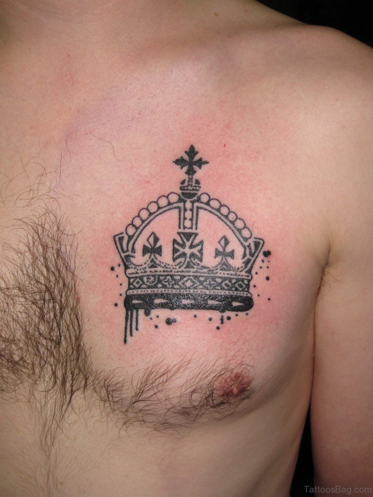 72 Graceful Crown Tattoos On Chest for sizing 768 X 1024