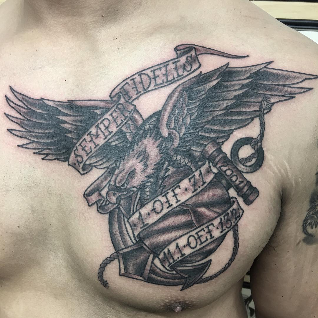 75 Cool Usmc Tattoos Meaning Policy And Designs 2019 throughout measurements 1080 X 1080