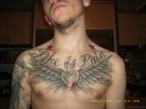 81 Alluring Wings Tattoo On Chest in sizing 1024 X 768