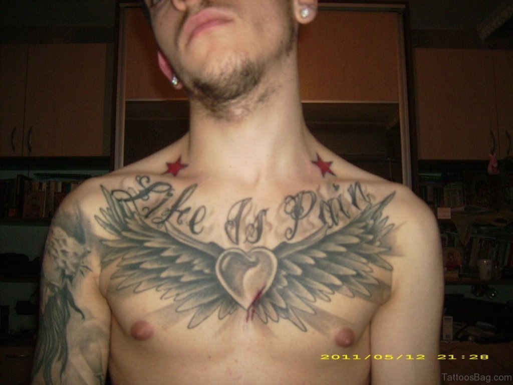 81 Alluring Wings Tattoo On Chest intended for dimensions 1024 X 768