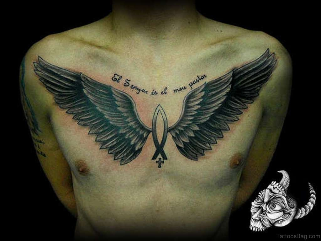 81 Alluring Wings Tattoo On Chest pertaining to dimensions 1024 X 768